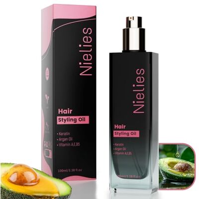 Nielies Sérum capillaire pour cheveux crépus et abîmés Traitement capillaire à la kératine pour cheveux secs Sérum capillaire anti-frisottis sans rinçage aux vitamines A, C, E et B5 Nielies Sérum capillaire pour cheveux crépus et abîmés Traitement capillaire à la kératine pour cheveux secs Sérum capillaire anti-frisottis sans rinçage aux vitamines A, C, E et B5