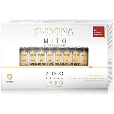 CRESCINA Transdermic Mito Re-Croissance Traitement des cheveux éclaircis 200 Femme 40 ampoules CRESCINA Transdermic Mito Re-Croissance Traitement des cheveux éclaircis 200 Femme 40 ampoules