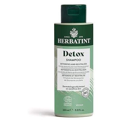 Herbatint Detox Shampoo 260 ml Shampooing organique détoxifiant et régénérateur, nettoie et purifie le cuir chevelu et les cheveux des impuretés Bio Cosmos Organic, 98% d'ingrédients naturels, Herbatint Detox Shampoo 260 ml Shampooing organique détoxifiant et régénérateur, nettoie et purifie le cuir chevelu et les cheveux des impuretés Bio Cosmos Organic, 98% d'ingrédients naturels,