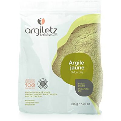Argiletz Ultra Ventilée Masque (visage/cheveux) & Bain Peaux mixtes Argile Jaune 200 g Lot de 2 Argiletz Ultra Ventilée Masque (visage/cheveux) & Bain Peaux mixtes Argile Jaune 200 g Lot de 2