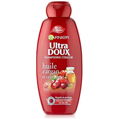 Garnier Shampooing Ultra Doux à l'Huile d'Argan et à la Canneberge pour Cheveux Colorés 400 ml Garnier Shampooing Ultra Doux à l'Huile d'Argan et à la Canneberge pour Cheveux Colorés 400 ml