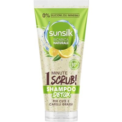Sunsilk Shampooing Citron Detox Gommage 1 minute pour la peau et les cheveux gras, 200 ml Sunsilk Shampooing Citron Detox Gommage 1 minute pour la peau et les cheveux gras, 200 ml