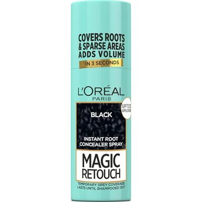 L'Oreal Paris L'Oréal Magic Retouch Instant Root Concealer Spray idéal pour retoucher la repousse des racines grises, application facile, formule légère, couleur : noir, 75 ml L'Oreal Paris L'Oréal Magic Retouch Instant Root Concealer Spray idéal pour retoucher la repousse des racines grises, application facile, formule légère, couleur : noir, 75 ml