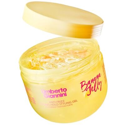 Umberto Giannini Banana Jelly Strong Hold Styling Jel pour cheveux bouclés – Formulé pour les bobines de type 4 et les boucles de type 3 Umberto Giannini Banana Jelly Strong Hold Styling Jel pour cheveux bouclés – Formulé pour les bobines de type 4 et les boucles de type 3