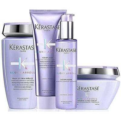 KÉRASTASE Blond Absolu Bain Ultra Violet 250 ml, Après-shampoing Cicaflash 250 ml, Masque Ultra-Vi KÉRASTASE Blond Absolu Bain Ultra Violet 250 ml, Après-shampoing Cicaflash 250 ml, Masque Ultra-Vi