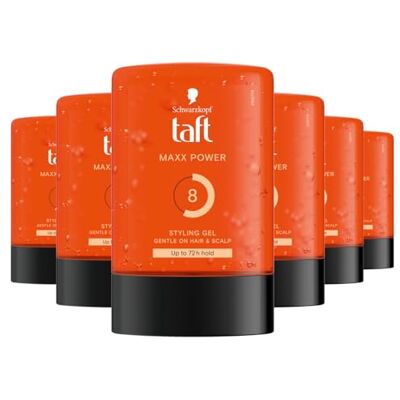 TAFT Schwarzkopf Maxx Power – Lot de 6 flacons de gel coiffant pour cheveux (6 x 300 ml) TAFT Schwarzkopf Maxx Power – Lot de 6 flacons de gel coiffant pour cheveux (6 x 300 ml)