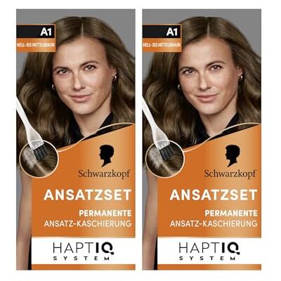 Schwarzkopf Kit de racine A1 brun clair à niveau moyen 3 (2 x 44,5 ml), coloration permanente pour cacher les racines des cheveux en seulement 10 minutes Schwarzkopf Kit de racine A1 brun clair à niveau moyen 3 (2 x 44,5 ml), coloration permanente pour cacher les racines des cheveux en seulement 10 minutes