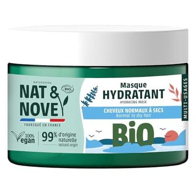Nat&Nove Bio Masque Hydratant 3 en 1 Multi-Usages à l'extrait de concombre BIO Hydrate et démêle Cheveux normaux à secs Pot 300 ml Nat&Nove Bio Masque Hydratant 3 en 1 Multi-Usages à l'extrait de concombre BIO Hydrate et démêle Cheveux normaux à secs Pot 300 ml