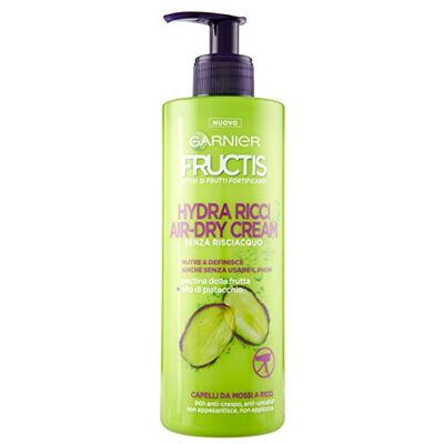 Garnier Fructis Hydra Ricci Air-dry Cream, soin capillaire sans rinçage pour cheveux ondulés à bouclés, formule enrichie en huile de pistache 400 ml Garnier Fructis Hydra Ricci Air-dry Cream, soin capillaire sans rinçage pour cheveux ondulés à bouclés, formule enrichie en huile de pistache 400 ml