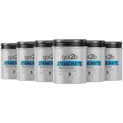 Got2B Cire fixatrice Beach Matt 6 pièces de 100 ml (600 ml) Effet mat Fixation moyenne Non collant Got2B Cire fixatrice Beach Matt 6 pièces de 100 ml (600 ml) Effet mat Fixation moyenne Non collant