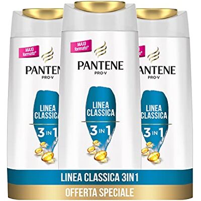 Pantene Pro-V Shampooing et revitalisant et traitement, ligne classique 3 en 1, pour cheveux sains et brillants, nourrit en 1 étape seulement, maxi format de 3 x 675 ml Pantene Pro-V Shampooing et revitalisant et traitement, ligne classique 3 en 1, pour cheveux sains et brillants, nourrit en 1 étape seulement, maxi format de 3 x 675 ml