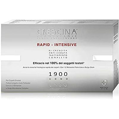 CRESCINA LABO Transdermique RAPIDE-INTENSIVE Îles Folliculaires 1900 Homme 20+20 Ampoules de Traitement Anti-Chute et Repousse des Cheveux CRESCINA LABO Transdermique RAPIDE-INTENSIVE Îles Folliculaires 1900 Homme 20+20 Ampoules de Traitement Anti-Chute et Repousse des Cheveux