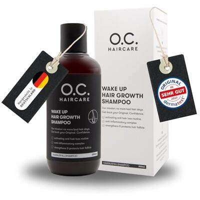 O.C. HAIRCARE Wake Up Hair Growth Shampooing pour la croissance des cheveux et réduit la chute des cheveux Shampooing doux sans sulfate avec panthénol et aloe vera Dissout les résidus à la racine O.C. HAIRCARE Wake Up Hair Growth Shampooing pour la croissance des cheveux et réduit la chute des cheveux Shampooing doux sans sulfate avec panthénol et aloe vera Dissout les résidus à la racine