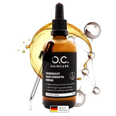 O.C. HAIRCARE Overnight Hair Growth Serum – Sérum capillaire pour la perte de cheveux avec romarin, panthénol et aloe vera Favorise la croissance des cheveux et un cuir chevelu sain 100 ml O.C. HAIRCARE Overnight Hair Growth Serum – Sérum capillaire pour la perte de cheveux avec romarin, panthénol et aloe vera Favorise la croissance des cheveux et un cuir chevelu sain 100 ml