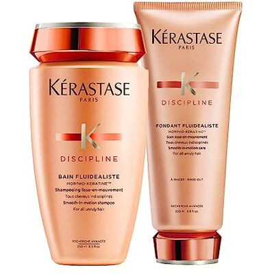 KÉRASTASE – Lot de shampooing et après-shampooing Discipline Bain Fluidealiste lisse-en-mouvement, 250 ml et 200 ml KÉRASTASE – Lot de shampooing et après-shampooing Discipline Bain Fluidealiste lisse-en-mouvement, 250 ml et 200 ml
