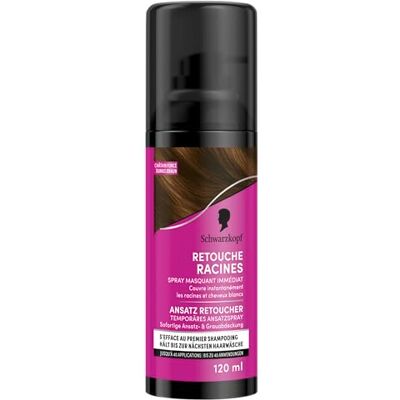 Schwarzkopf Retouche Racines Cheveux Blancs Spray Masquant Temporaire Racines Cheveux S’efface au premier shampooing Châtain foncé, 120 ml (Lot de 1) Schwarzkopf Retouche Racines Cheveux Blancs Spray Masquant Temporaire Racines Cheveux S’efface au premier shampooing Châtain foncé, 120 ml (Lot de 1)