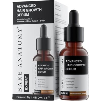 Bare Anatomy Sérum avancé de croissance des cheveux 3% Redensyl – 2 fois meilleurs résultats que le minoxidil + 4% Anagain + 3% Baicapil Romarin, Biotine Sérum de contrôle de la croissance Bare Anatomy Sérum avancé de croissance des cheveux 3% Redensyl – 2 fois meilleurs résultats que le minoxidil + 4% Anagain + 3% Baicapil Romarin, Biotine Sérum de contrôle de la croissance