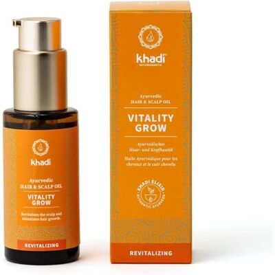 Khadi VITALITY GROW Huile capillaire Ayurvédique Romarin pour plus de volume et une croissance capillaire accélérée 100% naturelle et végétale 50 ml Khadi VITALITY GROW Huile capillaire Ayurvédique Romarin pour plus de volume et une croissance capillaire accélérée 100% naturelle et végétale 50 ml