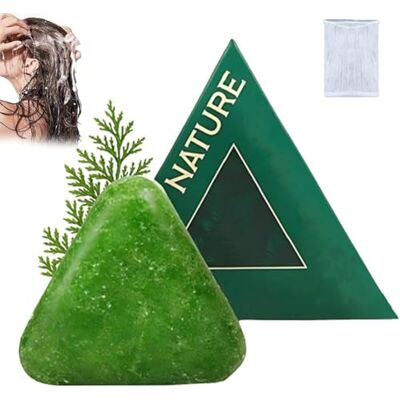 JIAOY Nature Triangle Shampoo Bar, Nature SevenGreen Shampooing à base de plantes, apaise et renforce les cheveux, nettoie en douceur et nourrit tous les types de cheveux (1 pièce) JIAOY Nature Triangle Shampoo Bar, Nature SevenGreen Shampooing à base de plantes, apaise et renforce les cheveux, nettoie en douceur et nourrit tous les types de cheveux (1 pièce)