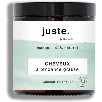 JUSTE PARIS Masque cheveux gras BIO – Masque volumateur 100% naturel 250 ml Hydratation intense sans graisser Brillance et légèreté Antipelliculaire Fabriqué en France JUSTE PARIS Masque cheveux gras BIO – Masque volumateur 100% naturel 250 ml Hydratation intense sans graisser Brillance et légèreté Antipelliculaire Fabriqué en France