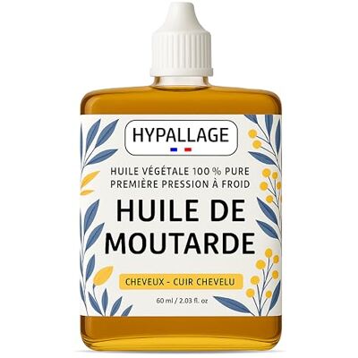HYPALLAGE Huile de Moutarde Pousse Cheveux – Soin Capillaire Nourrissant – Hair Growth Mustard Oil – Embouteillée en France – 60ml HYPALLAGE Huile de Moutarde Pousse Cheveux – Soin Capillaire Nourrissant – Hair Growth Mustard Oil – Embouteillée en France – 60ml