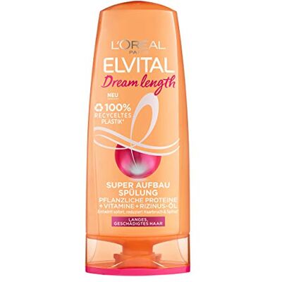 L'Oreal Paris L'Oréal Paris Elvital Après-shampooing anti-fourches, pour cheveux cassants, à l'huile de ricin, Dream Length Super Renforçant, 1 x 250 ml L'Oreal Paris L'Oréal Paris Elvital Après-shampooing anti-fourches, pour cheveux cassants, à l'huile de ricin, Dream Length Super Renforçant, 1 x 250 ml