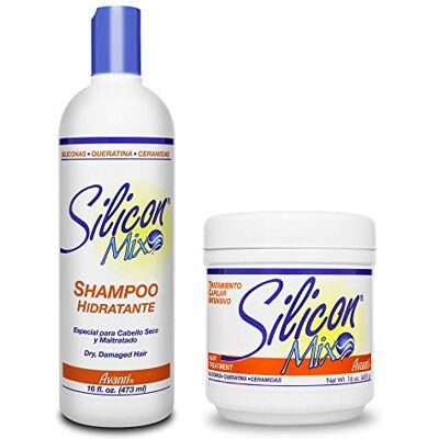 Silicon Mix Coffret de traitement et shampooing 16oz/450g pour cheveux secs et abîmés, perruques, extensions de cheveux et postiches Silicon Mix Coffret de traitement et shampooing 16oz/450g pour cheveux secs et abîmés, perruques, extensions de cheveux et postiches