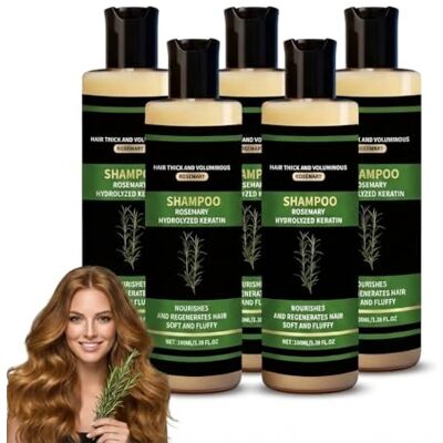 HNYXEQJL Shampooing à la kératine hydrolysé au romarin pour la croissance des cheveux, produits pour épaissir les cheveux clairsemés pour femmes et hommes, Shampooing volume et renforcement (5 pièces) HNYXEQJL Shampooing à la kératine hydrolysé au romarin pour la croissance des cheveux, produits pour épaissir les cheveux clairsemés pour femmes et hommes, Shampooing volume et renforcement (5 pièces)