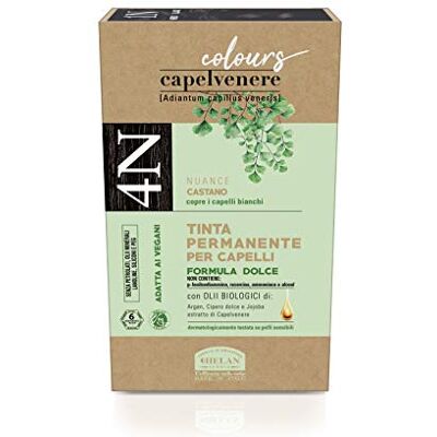 Helan , Maidenere Colors, Teinture pour cheveux femme, formule douce permanente 4 marron, application facile sans odeur avec huile de son de riz et beurre de karité, sans ammoniaque, fabriquée en Helan , Maidenere Colors, Teinture pour cheveux femme, formule douce permanente 4 marron, application facile sans odeur avec huile de son de riz et beurre de karité, sans ammoniaque, fabriquée en