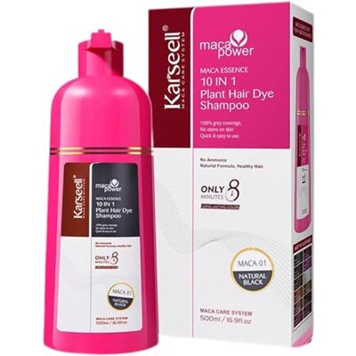 Karseell MACA CARE SYSTEM Shampooing Colorant Noir Naturel Couvre Cheveux Blancs 5 Minutes Avec Huile d Argan et Kératine Hydrolysée Sans Parabènes Sans Silicones Pour Cheveux Secs Abîmés 500ml Karseell MACA CARE SYSTEM Shampooing Colorant Noir Naturel Couvre Cheveux Blancs 5 Minutes Avec Huile d Argan et Kératine Hydrolysée Sans Parabènes Sans Silicones Pour Cheveux Secs Abîmés 500ml