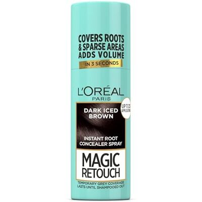 L'Oreal Paris L'Oréal Magic Retouch Instant Root Anti-cernes en spray Idéal pour retoucher la repousse des racines grises, 75 ml, Couleur : Marron foncé glacé L'Oreal Paris L'Oréal Magic Retouch Instant Root Anti-cernes en spray Idéal pour retoucher la repousse des racines grises, 75 ml, Couleur : Marron foncé glacé