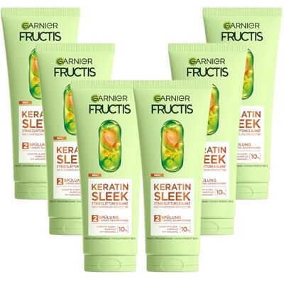 Garnier Fructis Keratin Sleek Lot de 6 flacons d'après-shampoing 200 ml Garnier Fructis Keratin Sleek Lot de 6 flacons d'après-shampoing 200 ml