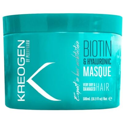 KREOGEN Masque Nourrissant à la Biotine – Cheveux Très Secs et Abîmés – 500 ml – Hydratation et réparation intensive KREOGEN Masque Nourrissant à la Biotine – Cheveux Très Secs et Abîmés – 500 ml – Hydratation et réparation intensive