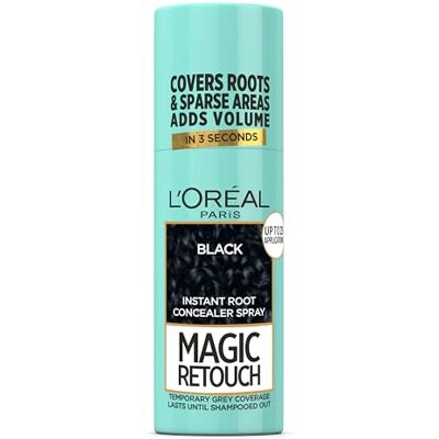 L'Oreal Paris L'Oréal Magic Retouch Instant Root Concealer Spray idéal pour retoucher la repousse des racines grises, application facile, formule légère, couleur : noir, 75 ml L'Oreal Paris L'Oréal Magic Retouch Instant Root Concealer Spray idéal pour retoucher la repousse des racines grises, application facile, formule légère, couleur : noir, 75 ml