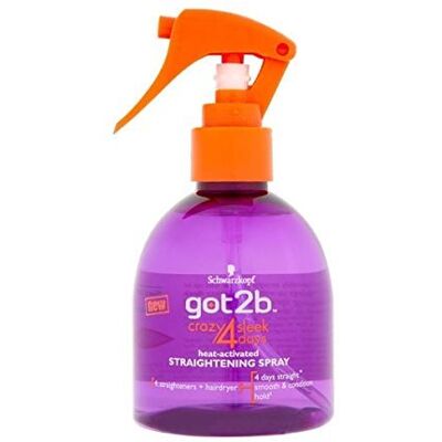 Got2B Schwarzkopf Crazy 4 Sleek Days Heat Activated Straightening Spray 200ml by GOT 2B Got2B Schwarzkopf Crazy 4 Sleek Days Heat Activated Straightening Spray 200ml by GOT 2B