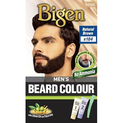 Bigen Beard Colour for Men Couvrir la barbe grise en 10 min Sans ammoniaque À l'huile d'olive 104 brun naturel Bigen Beard Colour for Men Couvrir la barbe grise en 10 min Sans ammoniaque À l'huile d'olive 104 brun naturel