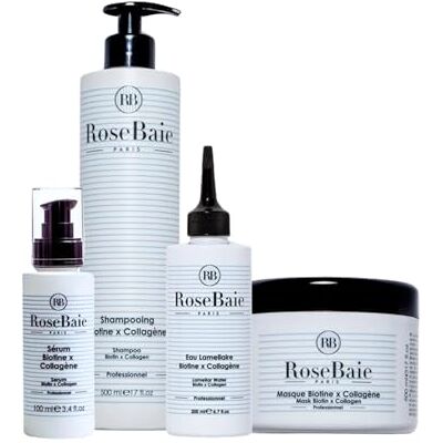 ROSE BAIE ROSEBAIE Routine Complète Biotine et Collagène Réparation Pousse Cheveux Shampoing 500ml Masque 500ml Eau Lamellaire 200ml Sérum 100ml ROSE BAIE ROSEBAIE Routine Complète Biotine et Collagène Réparation Pousse Cheveux Shampoing 500ml Masque 500ml Eau Lamellaire 200ml Sérum 100ml