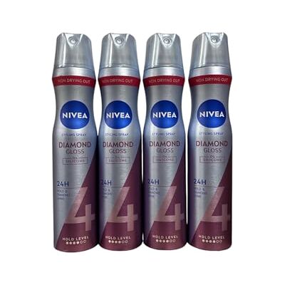 NIVEA Diamond Gloss Lot de 4 vaporisateurs coiffants (4 x 250 ml) NIVEA Diamond Gloss Lot de 4 vaporisateurs coiffants (4 x 250 ml)