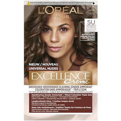 L'Oreal Paris L’Oréal Paris Excellence Universal Nudes Brun Clair 5U Coloration Permanente Sans Ammoniaque L'Oreal Paris L’Oréal Paris Excellence Universal Nudes Brun Clair 5U Coloration Permanente Sans Ammoniaque