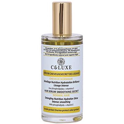 CELUXE Sérum lissant cheveux : tous types de cheveux aux phospholipides, kératine protégée, Vegan, sans silicones : lissage, nutrition, hydratation, brillance, démêlage, protecteur thermique 50ml. CELUXE Sérum lissant cheveux : tous types de cheveux aux phospholipides, kératine protégée, Vegan, sans silicones : lissage, nutrition, hydratation, brillance, démêlage, protecteur thermique 50ml.