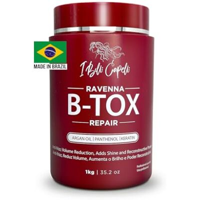 I Belli Capelli Ravenna Repair Cure capillaire – Sans formaldéhyde, anti-frisottis longue durée, traitement anti-frisottis, lissant B-Tox pour les cheveux, 1 kg I Belli Capelli Ravenna Repair Cure capillaire – Sans formaldéhyde, anti-frisottis longue durée, traitement anti-frisottis, lissant B-Tox pour les cheveux, 1 kg