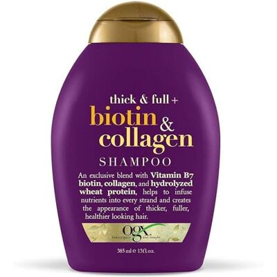 OGX Organix Shampoing épais et complet à la biotine et au collagène 368,5 g (lot de 2) OGX Organix Shampoing épais et complet à la biotine et au collagène 368,5 g (lot de 2)