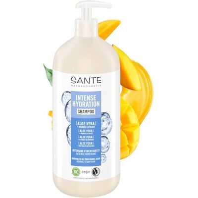 Sante Naturkosmetik Shampooing hydratant intense 950 ml Avec aloe vera et extrait de mangue Shampooing pour cheveux secs Sans sulfate et végétalien Testé dermatologiquement Sante Naturkosmetik Shampooing hydratant intense 950 ml Avec aloe vera et extrait de mangue Shampooing pour cheveux secs Sans sulfate et végétalien Testé dermatologiquement