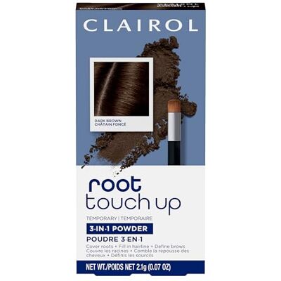 Clairol Root Touch-Up Poudre de dissimulation temporaire pour cheveux, brun foncé, 1 pièce Clairol Root Touch-Up Poudre de dissimulation temporaire pour cheveux, brun foncé, 1 pièce