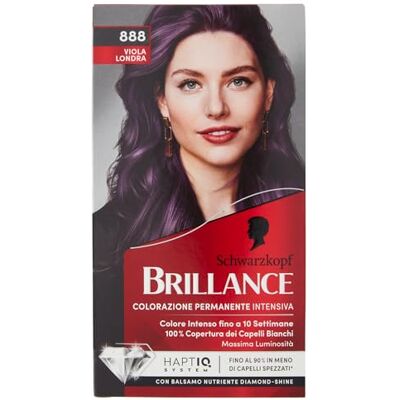 Schwarzkopf , Brillance Coloration Permanente Intensive, Teinture pour Cheveux, Crème Colorante avec Baume Nourrissant Diamond Shine, Teinte 888 Violet Londres Schwarzkopf , Brillance Coloration Permanente Intensive, Teinture pour Cheveux, Crème Colorante avec Baume Nourrissant Diamond Shine, Teinte 888 Violet Londres
