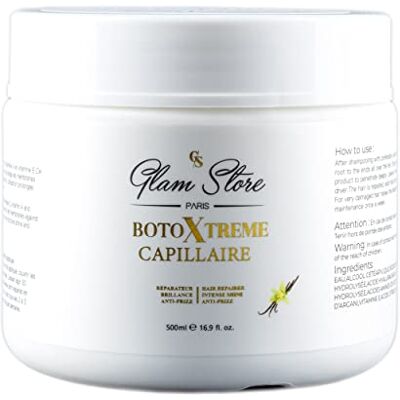 GLAM STORE BOTOXTREME capillaire soin masque pour cheveux abimés (vanille) Pot 500 ml GLAM STORE BOTOXTREME capillaire soin masque pour cheveux abimés (vanille) Pot 500 ml