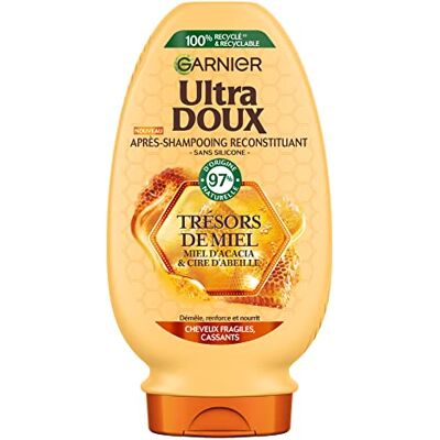 Garnier Ultra Doux Revitalisant Revitalisant Enrichi en Acacia, Lavande & Manuka Pour cheveux cassants et cassants Trésors de miel, 250 ml Garnier Ultra Doux Revitalisant Revitalisant Enrichi en Acacia, Lavande & Manuka Pour cheveux cassants et cassants Trésors de miel, 250 ml