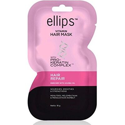 Ellips Lot de 4 masques capillaires (Pro Keratine) Réparation capillaire, 18 g Ellips Lot de 4 masques capillaires (Pro Keratine) Réparation capillaire, 18 g