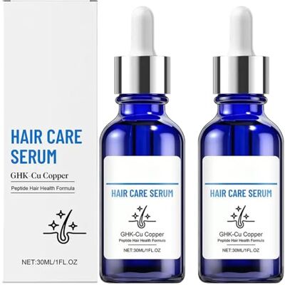 Sgjwyc Ghk-Cu Sérum capillaire au peptide de cuivre Ghk-Cu pour cheveux secs, abîmés, renforce et épaissit les cheveux, soutient l'humidité du cuir chevelu sec, non gras (2 pièces) Sgjwyc Ghk-Cu Sérum capillaire au peptide de cuivre Ghk-Cu pour cheveux secs, abîmés, renforce et épaissit les cheveux, soutient l'humidité du cuir chevelu sec, non gras (2 pièces)