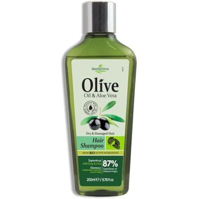 Herbolive Shampooing pour cheveux secs et abîmés avec aloe vera 200 ml Herbolive Shampooing pour cheveux secs et abîmés avec aloe vera 200 ml